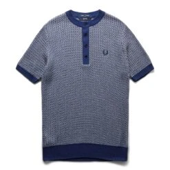 Fred Perry TWO COLOUR TEXTURE KNIT HENLEY