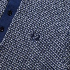 Fred Perry TWO COLOUR TEXTURE KNIT HENLEY -Hot Sale Clothing Store FREDPERRYTWOCOLOURTEXTUREKNITHENLEYFRENCHNAVYSK4800 3