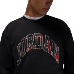 Air Jordan ESSENTIAL HOLIDAY PLAID FLEECE CREW 8 Air Jordan ESSENTIAL HOLIDAY PLAID FLEECE CREW -Hot Sale Clothing Store JordanBrandESSHOLPLDFLCCREWBLACKRATTANSDV1574 010 3