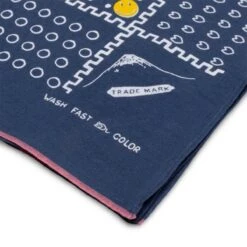 FASTCOLOR SELVEDGE BANDANA (MIRRORED FUJI SMILE) -Hot Sale Clothing Store KapitalFASTCOLORSELVEDGEBANDANA MIRROREDFUJISMILE NAVYOSEK 1036 4