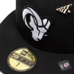 NEW ERA PAPER PLANES X LA RAMS 59FIFTY FITTED HAT -Hot Sale Clothing Store NewEraPAPERPLANESXLARAMSBLACK7170018 4